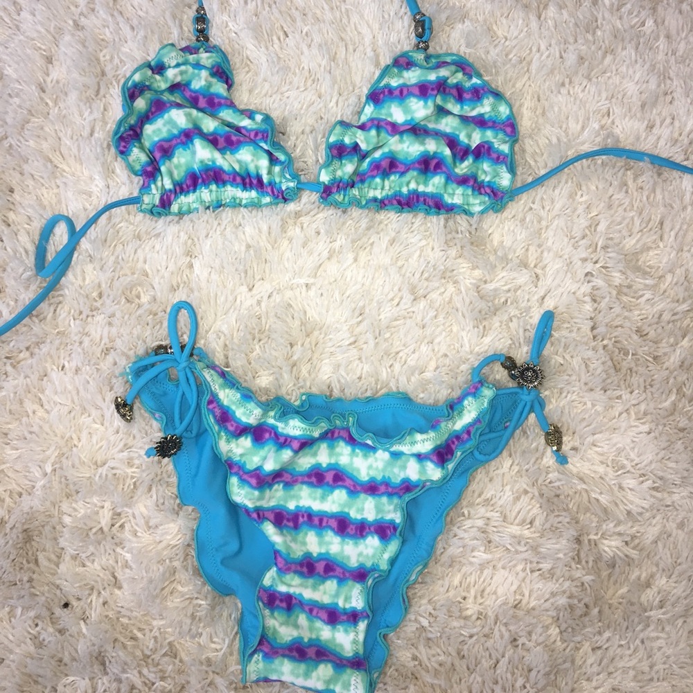 Reversible bikini teal  purple.